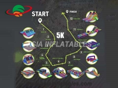 Innovativ Maniac 5k Hindernisrennen, Thunderdash aufblasbare 5k Mob laufen Hindernissportspiele