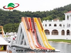 Low Price customize 2 lanes Challange inflatable water slide adult or kids